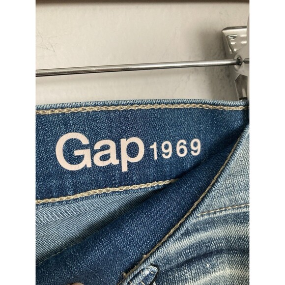 NEW Gap 1969 True Skinny Jeans Distressed 30 Regular Light Blue Denim - Picture 8 of 13